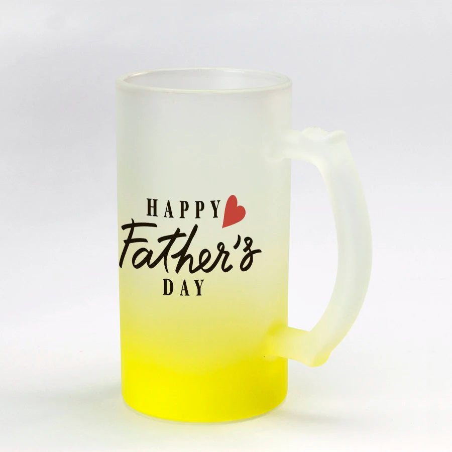 Topjlh Sublimation Blanks 16oz Frosted Gradient Colored Glass Beer Mug Factory Direct Wholesale for Large Batch Custom Printing