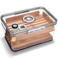 Cigarloong Large Capacity PP Material Transparent Cigar Humidor Box With Hygrometer and Humidifying Jar