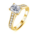 Jewelry Manufacturer Classic D Color Diamond Bridal Engagement Silver Gold Emerald Cut Moissanite 925 Silver Bridal Rings
