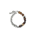 Square Agate Natural Stone Stainless Steel Chain Bracelet Gifts STB053