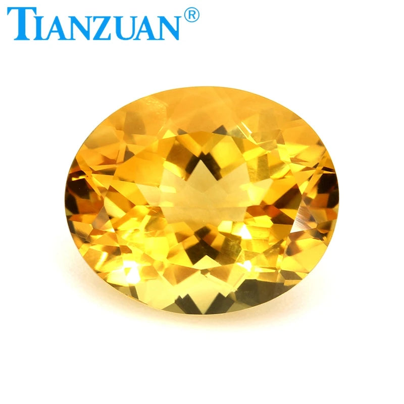 Beautiful Natural Citrine Crystal  Gemstone Oval Shape Yellow Color Natural Cut  for Jewelry Making