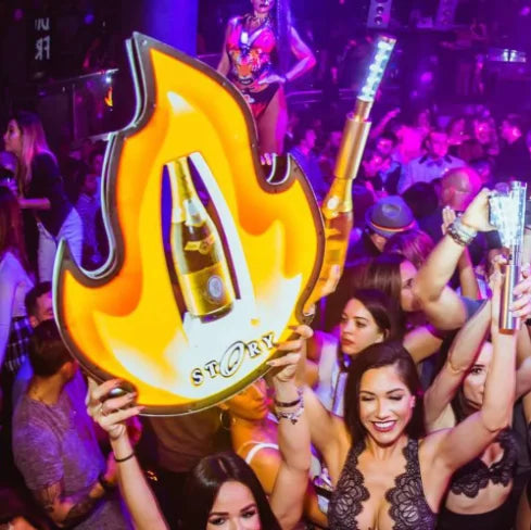 Custom Fire Flame Bottle Presenter Glorifier VIP Champagne Service Led Bottle Presenter for Nightclub MegaBDM