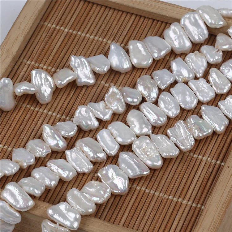 Zhuji 7x12mm Real Pearls Natural Freshwater Biwa Shape Pearl String for Jewelry Making