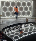 Best Selling 2.4*4.8M Customized Super Bright Energy Saving Hexagon Led Light for Car Detailing Shop Studio Workshop