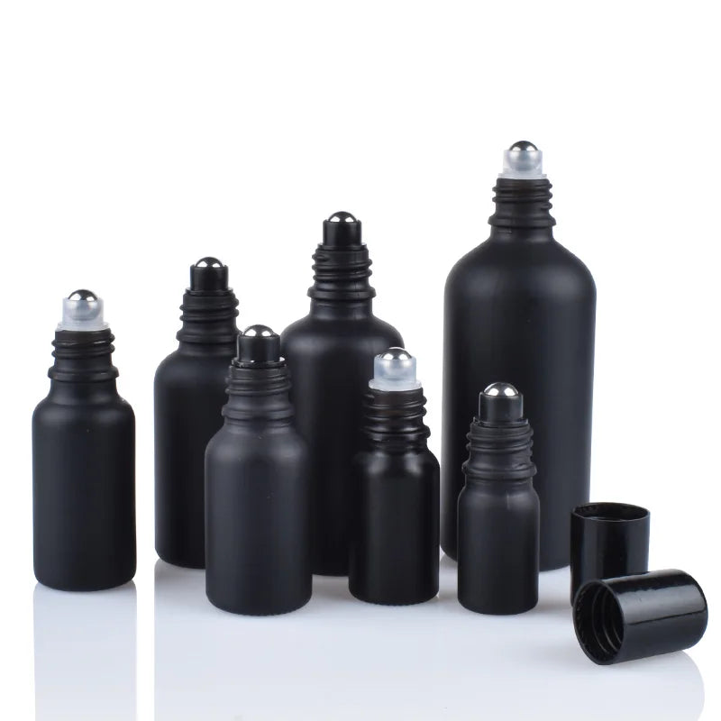 5ml 10ml 15ml 30ml 50ml 60ml 100ml Glass Dropper Bottle Oil Essential Oil Uv Black Glass Bottle with Roller Ball and Pump