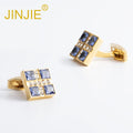 Luxury High Quality Electroplated Gold Diamond Zircon Men French Cufflinks Wholesale