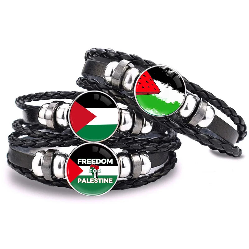 Manufacturer I Love Palestine Leather Wrap Bracelet Free Palestine Lives Matter Lady Men's Palestinian Genuine Leather Bracelet