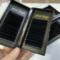 Wholesale Private Label Mink Cashmere Eyelash Extensions Supplies 0.03 0.05 0.07 B C CC D Darker Matte Black Clusters Lashes