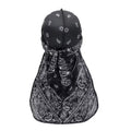 Custom Pattern Duragesic Paisley Pattern Silk Durags Women Hiphop Head Wrap Bandana Cap Durags for Men