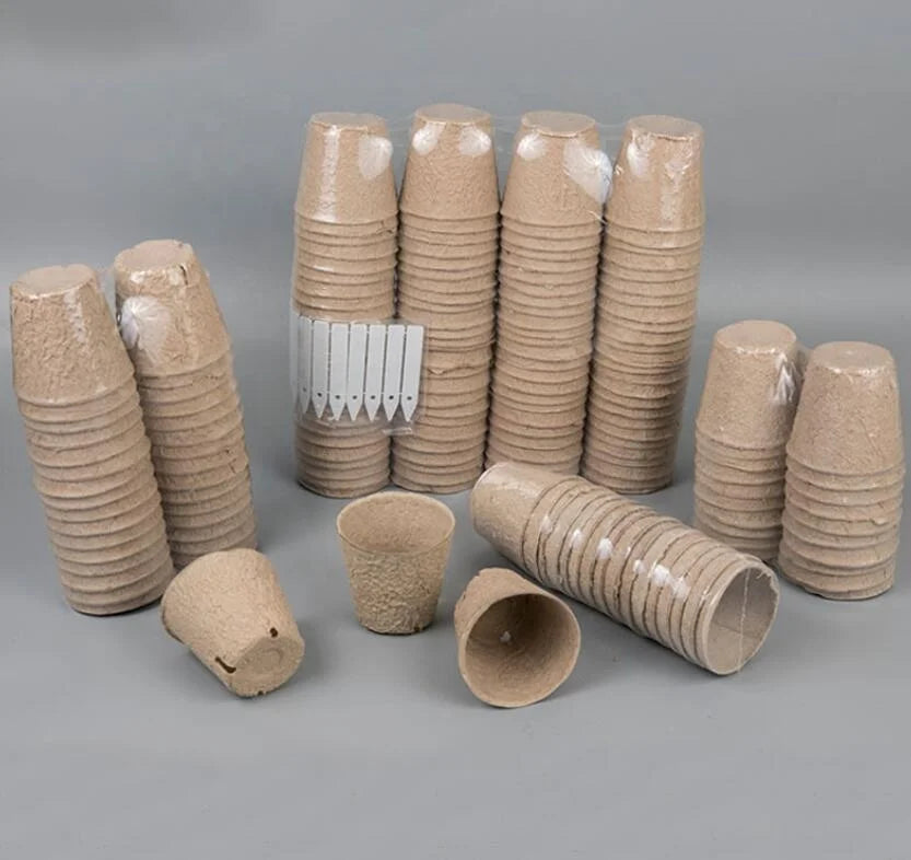 DIY Seed Starter Pots Kit 11CM/8CM/6CM Biodegradable Pulp Nursery Cup Seedling Trays Starter Peat Pots Garden Tools Gift Set