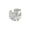 VIANRLA 925 Sterling Silver Chunky Rhodium Plated Hammered Design Rings