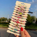 12pcs/set Colorful Cute Animal Charms Braided Bracelet Women Bohemian Crystal Bead Rope Chain Horse Bracelet Anklet Jewelry