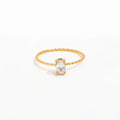 High End 18K Plain Gold Dainty Shiny Goose Egg Zirconia Fine Rings Stainless Steel Trendy Simple Gold Plated Jewelry