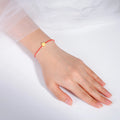 Stainless Steel Round Pendant Bracelet Adjustable Rope Chain Charm Bracelets for Women