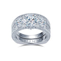 Messi Jewelry MSR-1413 925 Silver Stackable Ring Round Cut 1.9CT D VVS2 Lab Grown Diamond Ring