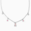 Fashion Jewelry Pink Zircon Bear 18K Gold Plated Necklace Multiple Star Pendant Collarbone Chain Artistic Necklace for Women