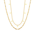 French Romantic Geometric Diamond Pendant Splice Double-layer 18K  Plated Stainless Steel Twisted Chain Necklace Jewelry Woman