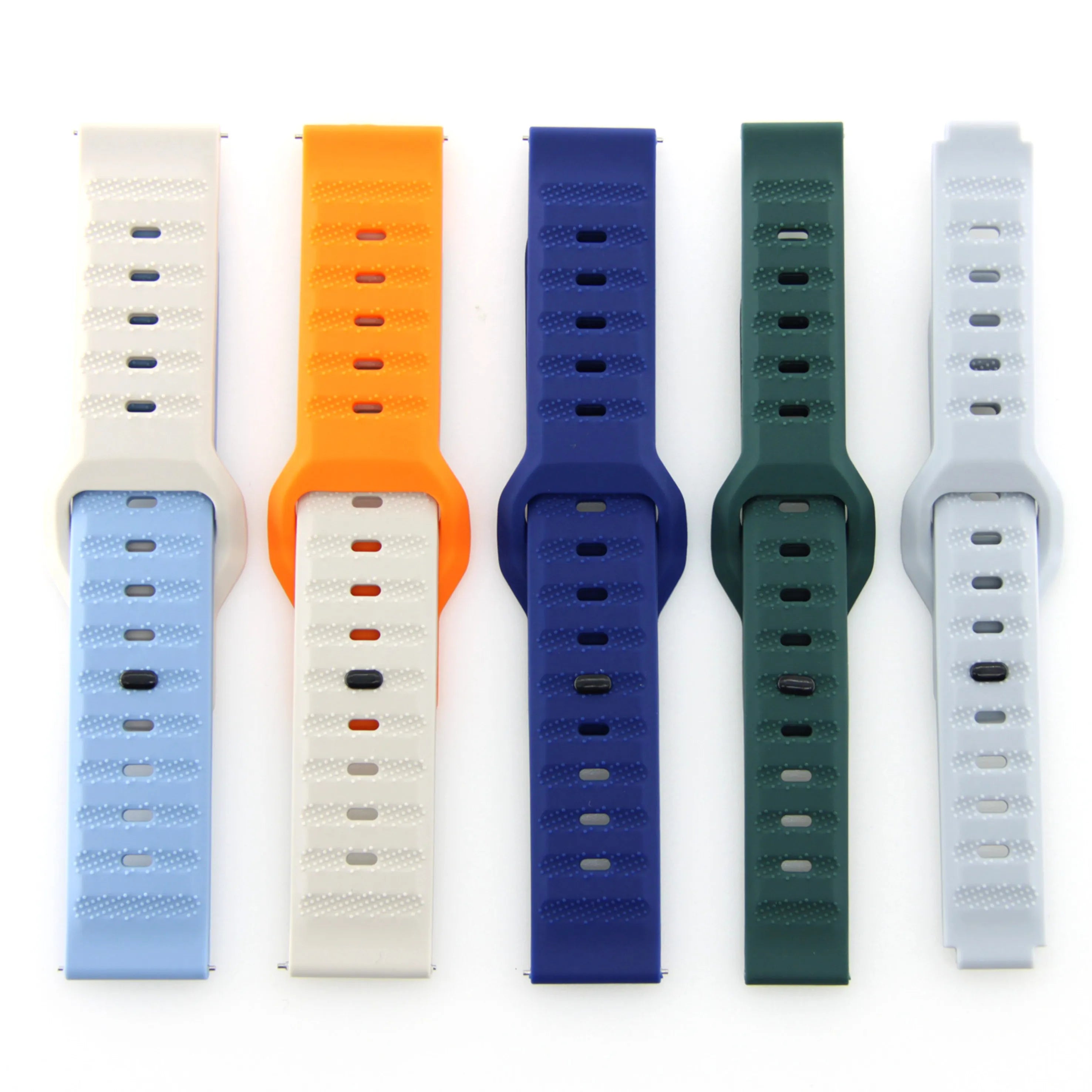 20mm 22mm Spelling Color Breathable Liquid Silicone Sports Strap for Samsung Galaxy Watch 3 Huawei GT2