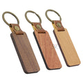 Trending 2024 Black Walnut Wooden Custom Keychain With PU Leather