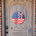 Hot Selling American Independence Day Door Decoration Spot Handmade Wooden Hanging Flag for Home Holiday Decor Eco-friendly