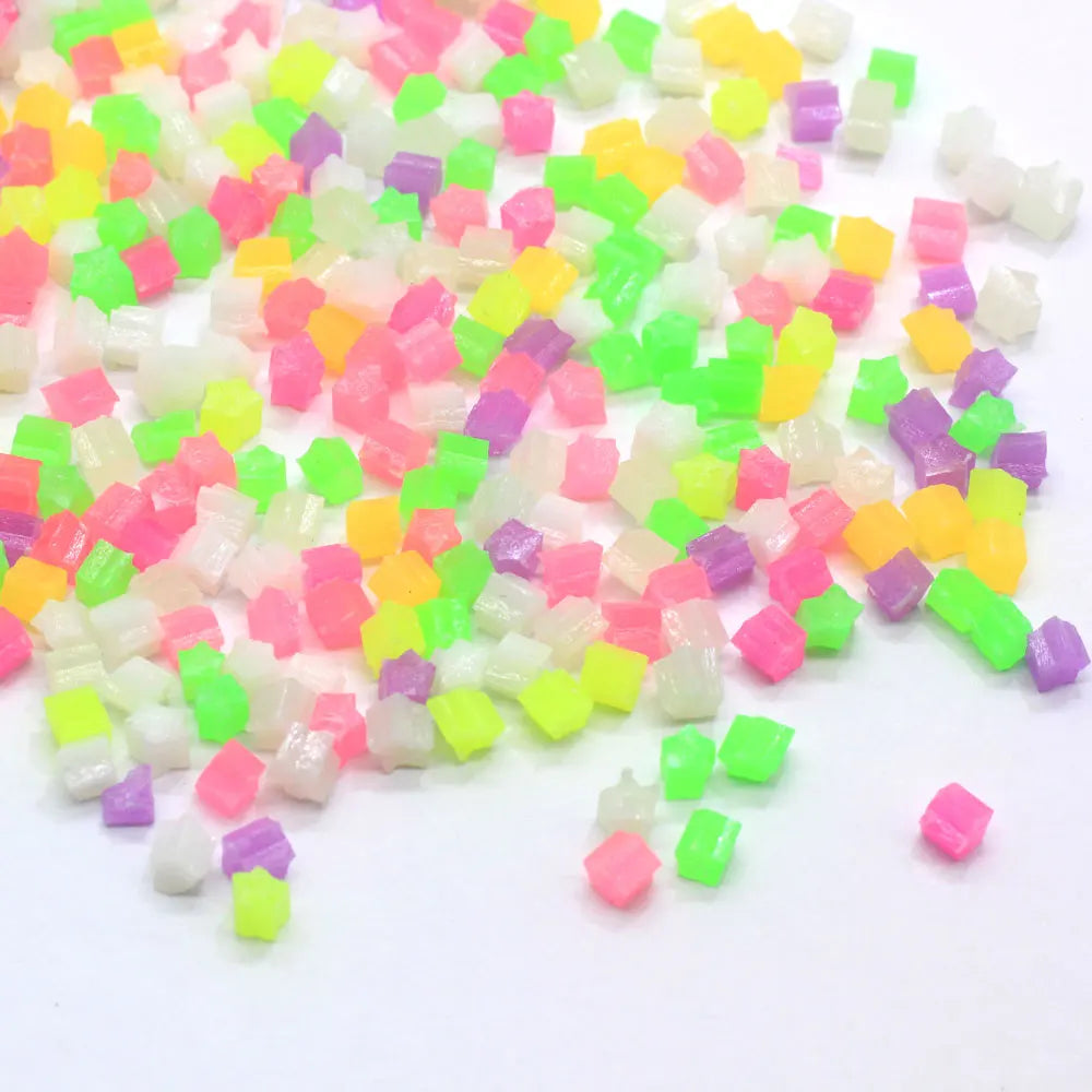 Wholesale Cute Mix Colors Mini Star 3mm Luminous Kawaii Resin Bead Nightlight for Craft DIY Decor Slime Making Fillers