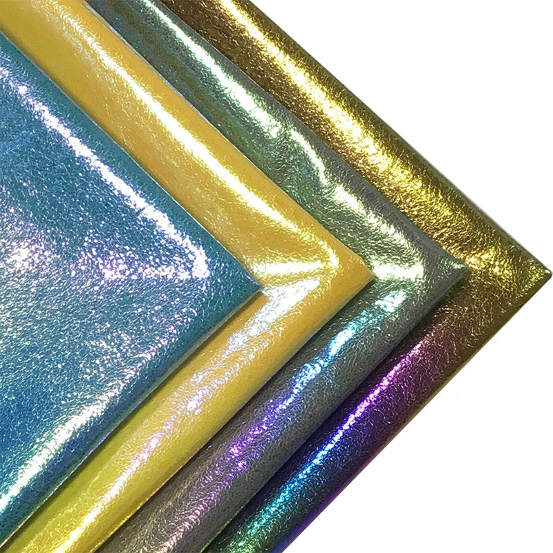 Holographic Shiny New Fashion Rainbow Soft PU Synthetic Leather Fabric for Making Shoes/Bags/Handbags/Handcrafts