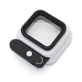 Handheld LED Magnifier Glass Money Detector Lamp Square Reading Loupe Antique Appraisal Magnifying Mirror