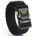 TUSHI Men's Casual Outdoor Patrol Nylon Auto Lock Belt Multi-Function Combat Utility Duty Woven Metal Buckle Customizable