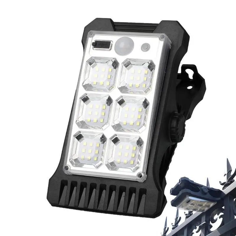 LED Solar Garden Outdoor Solar Clip Waterproof Motion Sensor Warm White Camping Lamp for Fence Landscape Wall Decoration IP65