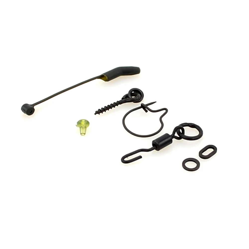 Carp Fishing Swivels Hook Sleeves Ready D-rig Aligner Quick Change Rig Anti Tangle Sleeves Terminal Tackle 225pcs in Box