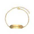 Custom Stainless Steel Curved Bar Bracelet Personalized Engraved Name Pendant Hypoallergenic Jewelry Gift for Women