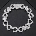 Men Fine Jewelry 12mm Sterling Silver 925 Iced Out VVS Moissanite Diamond Infinitely Cross Bracelet for Party