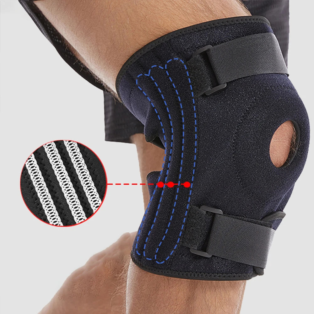 Plus Size Sports Knee Brace Strap Pressure Silicone Spring Adjustable Hiking Knee Brace Patella protection Cover