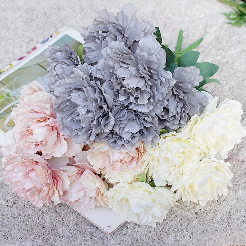 BH210828-2 Wholesale Luckygoods Hot Selling Flowers Artificial Home Peony 7 Head Bouquet