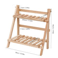 Tailai 2 Step Desktop Storage Organizer Foldable Ladder Plant Stand Wood Display Shelf Decorative Storage Rack for Table Top MegaBDM