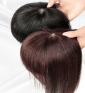 Natural Black Clip Fixed Silk Base Breathable 3D Bangs Human Hair Toupee