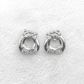 Sterling Silver 5*5mm Semi Mount Stud Earrings Empty Support Blank Claws Setting S925 Base Without Center Stone for DIY Inlay