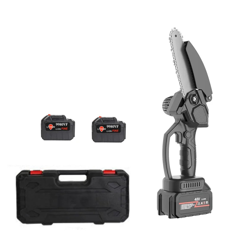 2 Batteries Optional Popular 6-Inch Rechargeable Battery Operated Chain Saw 21V Hand Mini Electric Chainsaw Machine
