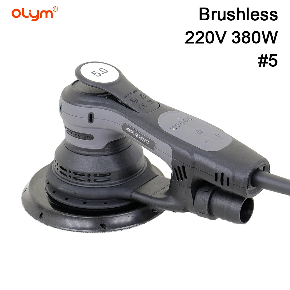 6" Industrial Brushless Electric Random Orbital 2.5MM Sander Machine for Car Detailing Wood Sanding