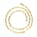Waterproof and Color Retention 18K PVD Plated Stainless Steel Paperclip Chain Necklace for Women Girls