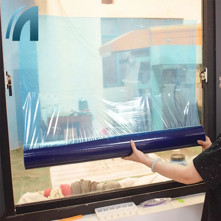 Clear Blue Transparent PE Soft Moisture Proof Adhesive for Customizable Indoor Glass Window Protective Film Blow Molding