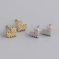 Luxury Girls Cute Daily Wear 925 Sterling Silver Cubic Zircon Inlaid Small Heart Stud Earrings for Lover Gift