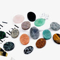 Natural Crystal Quartz Oval Shape Luxury Feng Shui Polished Flat Palm Rainbow Pocket Stone