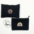 Black Cotton Canvas Cosmetic Bag Travel Toiletry Pouch Pen Bags Blank Jewelry Pouch With Zipper for Girls Wholesale