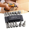 14pcs Strong Sleeve Wrench Hexagonal Handle Screw Sleeve Pneumatic Bits Magnetic Nut Driver Drill Bit Set Hex Socket Wrenches