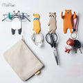 Adhesive Animal Wall Hooks Eco-Friendly PVC Material Multifunctional Clothing Organizer for Kitchen and Home Decor