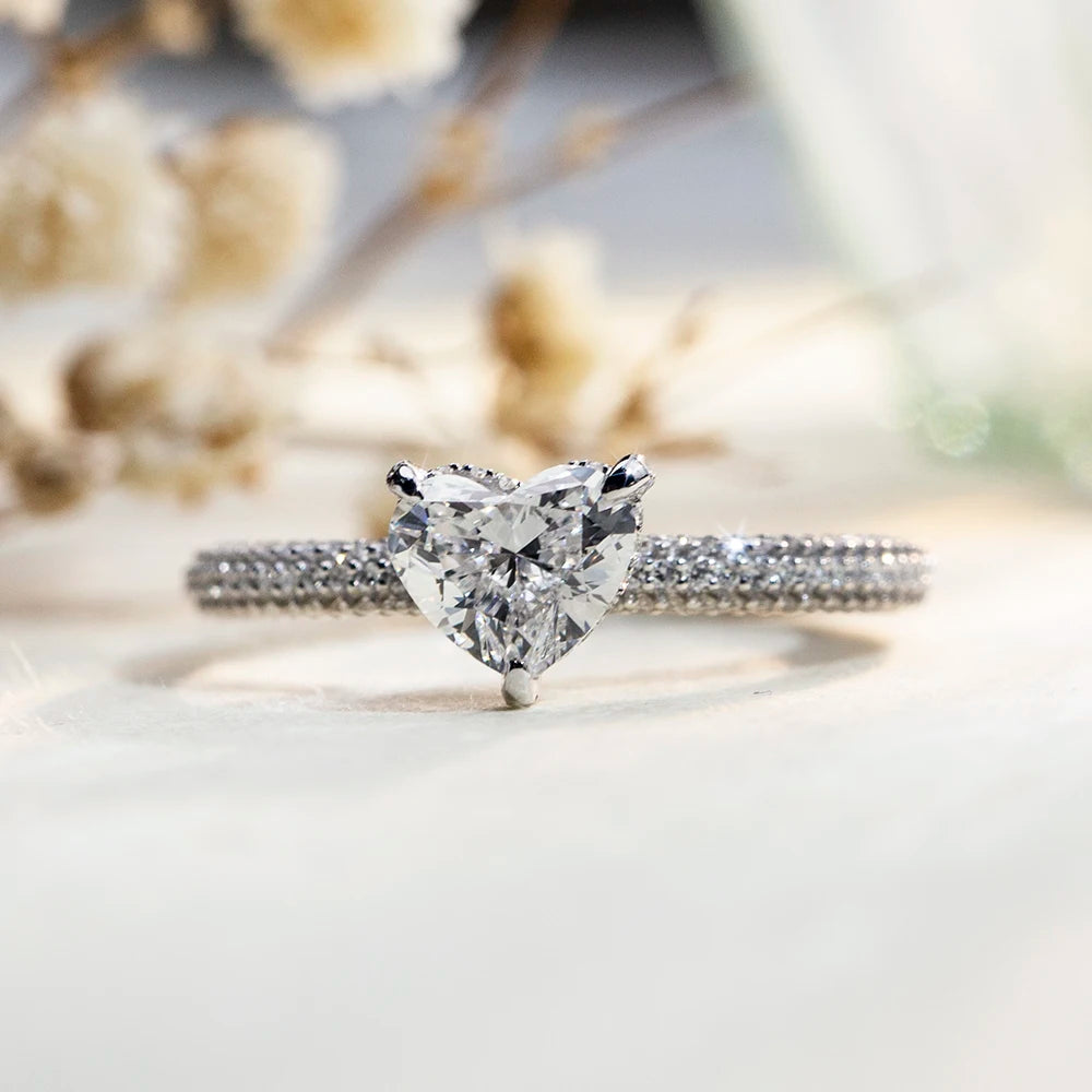 MSR-1647 18K Gold Romantic Wedding Engagement Rings 1ct D VS1 Lab Grown Diamond Ring