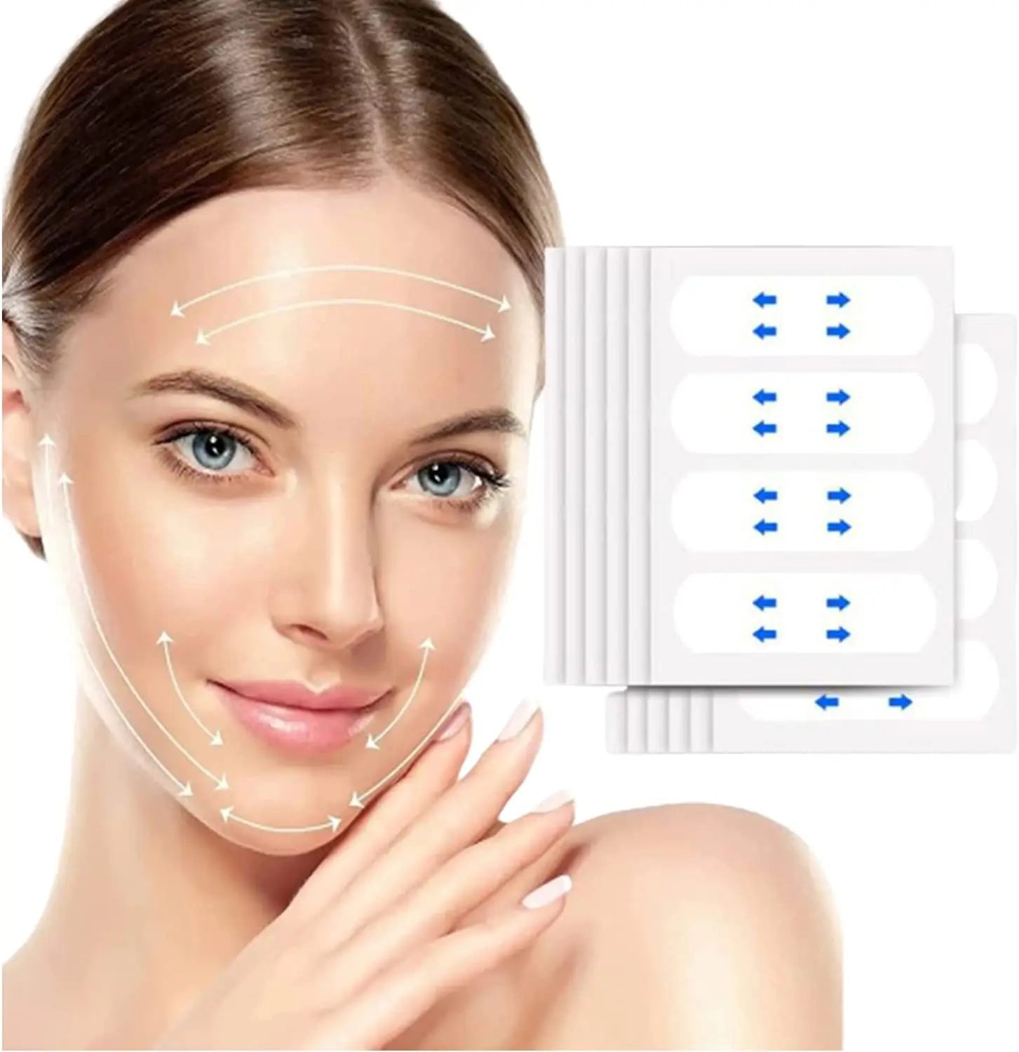 40PCS Waterproof V Shape Face Lifting Tapes Makeup Adhesive Tape Invisible Breathable Lift Face Sticker Lifting Tighten Chin