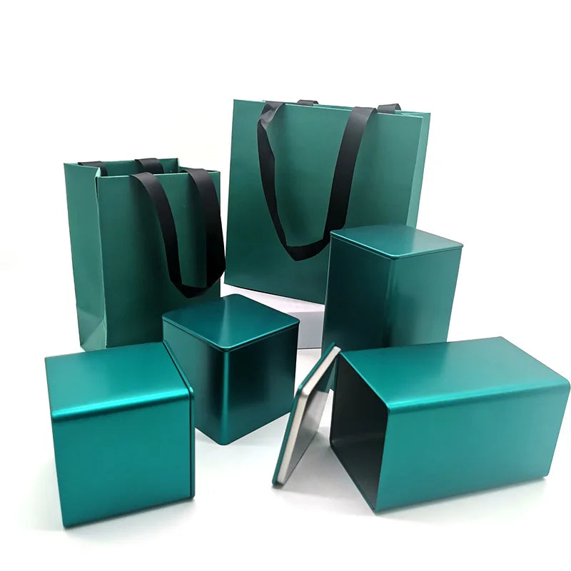 Factory Direct Tea Tin Box Custom Printing Food Coffee Beans square Gift Tin Box