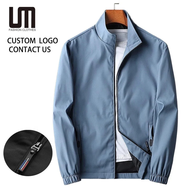 Cheap Men's Spring Autumn Jacket Long Sleeve Zipper Coat Solid Outerwear (Plus Size Available Casual Streetwear Windproof)